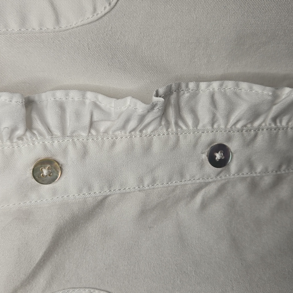 Chico's White Sleeveless Blouse with Ruffle Trim – Size 1 (Medium) - Picture 3 of 7